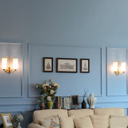 European Light All Copper Glass 1/2-Light Wall Sconce Lamp