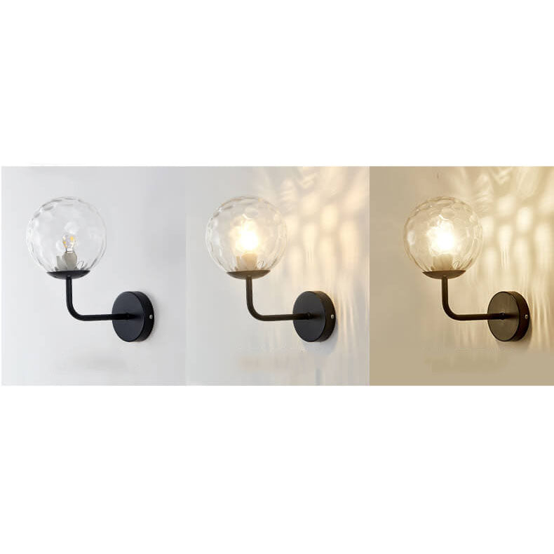 Luxury Round Ball Iron Glass 1-Light Wall Sconce Lamp