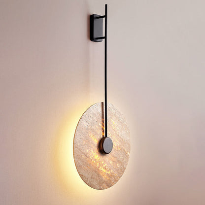 Scandinavian Iron Yellow Travertine LED Wall Sconce Lamp