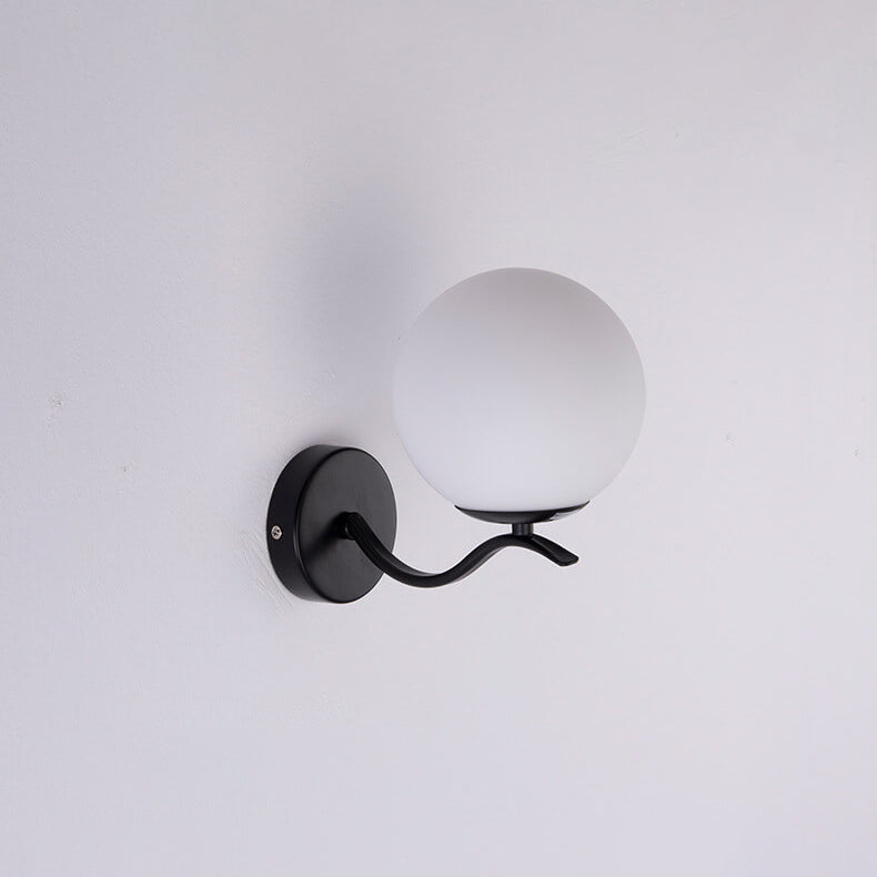 Iron Spherical Glass Lampshade 1-Light Wall Sconce Lamp