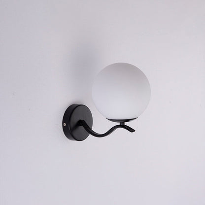 Iron Spherical Glass Lampshade 1-Light Wall Sconce Lamp