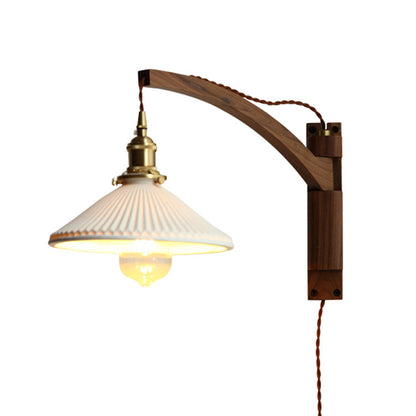 Homestay Ceramic Folding 1-Light Wall Sconce Lamp