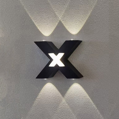 Minimalist Waterproof X-Shape Aluminum LED Wall Sconce Lamp