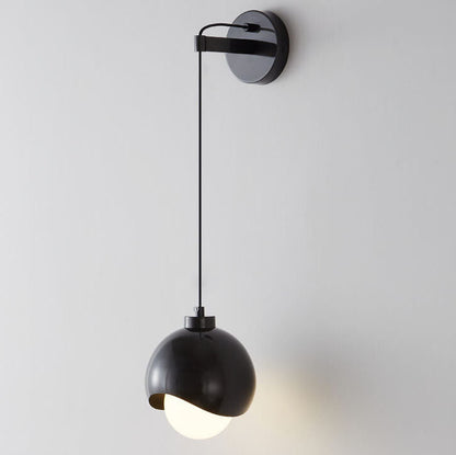 Spherical Copper Shade Glass 1-Light Wall Sconce Lamp