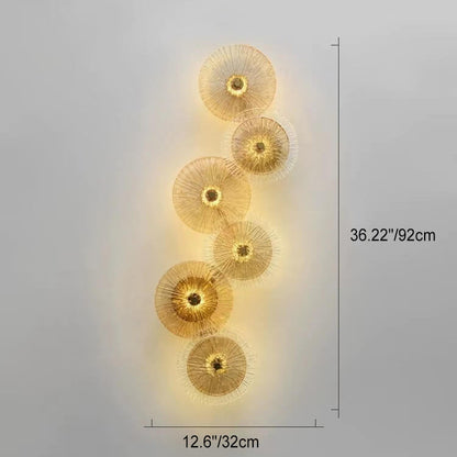 Light Glass Lotus Leaf Shape Iron LED Wall Sconce Lamp