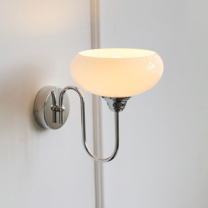 Nordic Round Dome Iron Glass 1-Light Wall Sconce Lamp