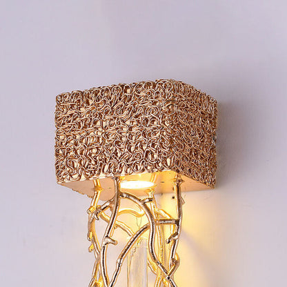 Brass Crystal Water Drop Design 1-Light Wall Sconce Lamp