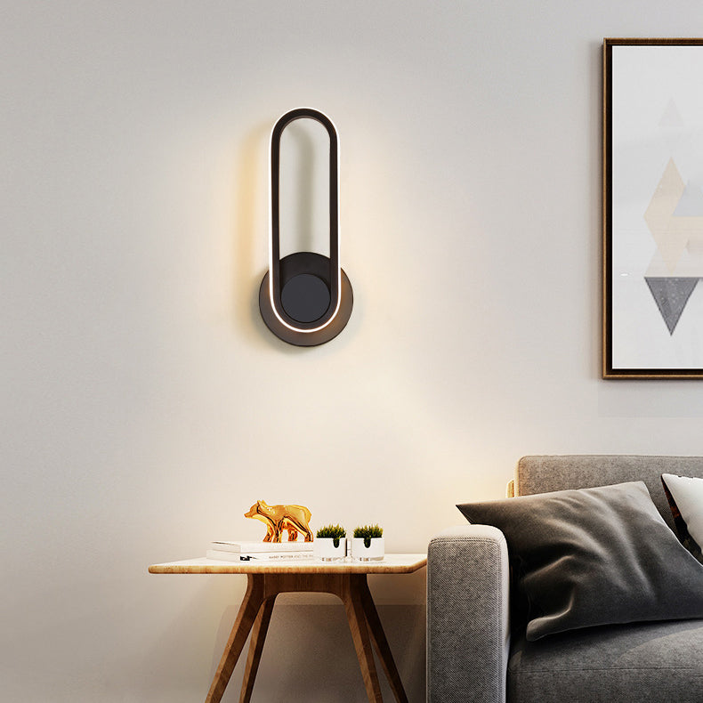 Simplicity Iron Oval Ring Rotatable LED Wall Sconce Lamp
