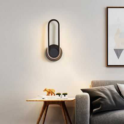 Simplicity Iron Oval Ring Rotatable LED Wall Sconce Lamp