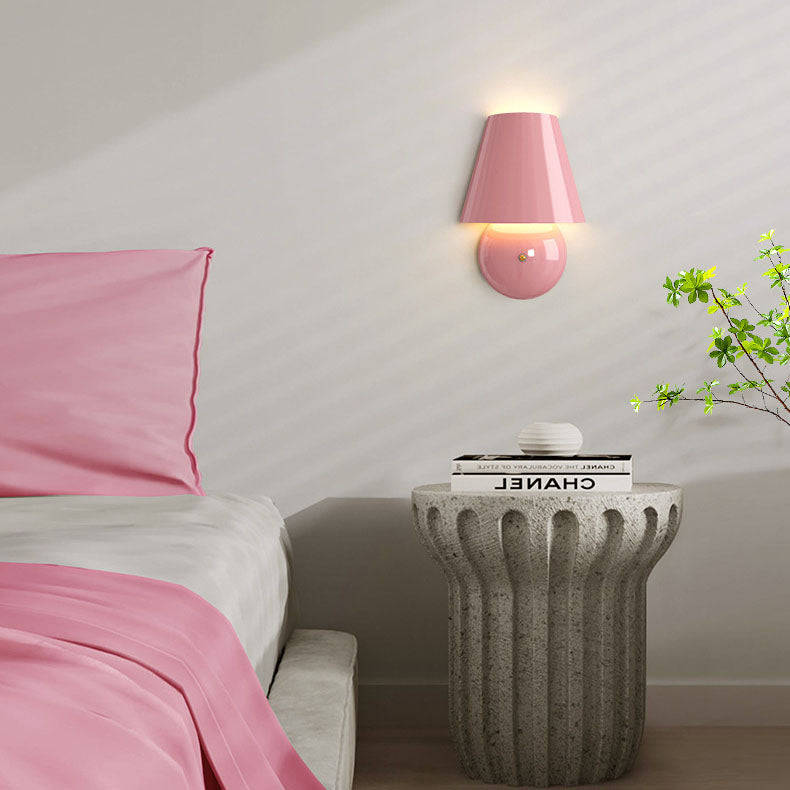 Cream Trapezoidal Round Iron Acrylic LED Wall Sconce Lamp