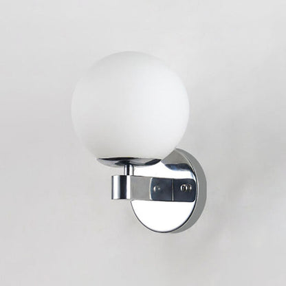 Scandinavian Orb Shade Iron Base 1-Light Wall Sconce Lamp
