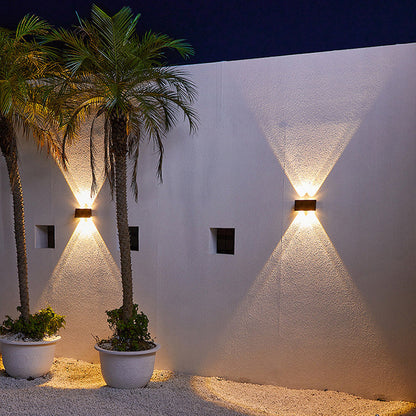Solar Waterproof Rectangle ABS LED Outdoor Wall Sconce Lamp