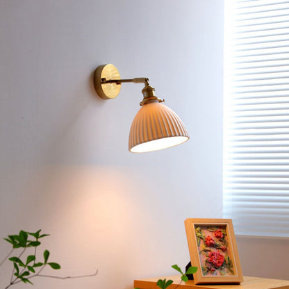 Japanese Semicircular Strip Ball 1-Light Wall Sconce Lamp
