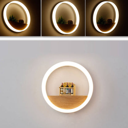 Solid Acrylic Storage Decoration Round LED Wall Sconce Lamp