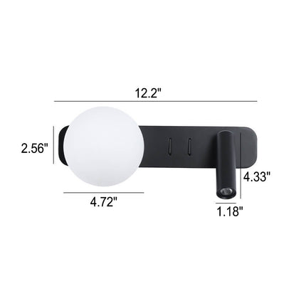 Glass Sphere LED Spotlight Reading Wall Sconce Lamp