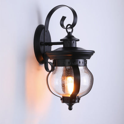 Waterproof Curved Glass Shade LED Outdoor Wall Sconce Lamp