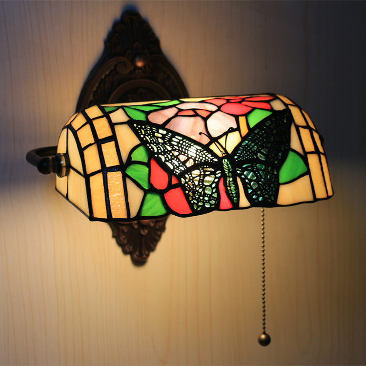 Tiffany Zinc Stained Glass 1-Light Wall Sconce Lamp