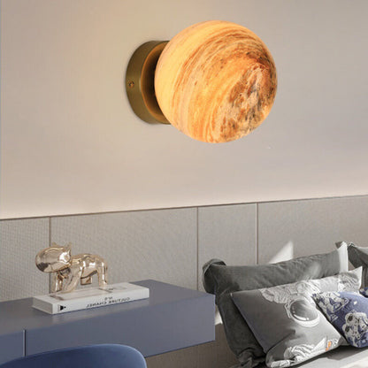 Creative Planet Glass Iron Orb 1-Light Wall Sconce Lamp