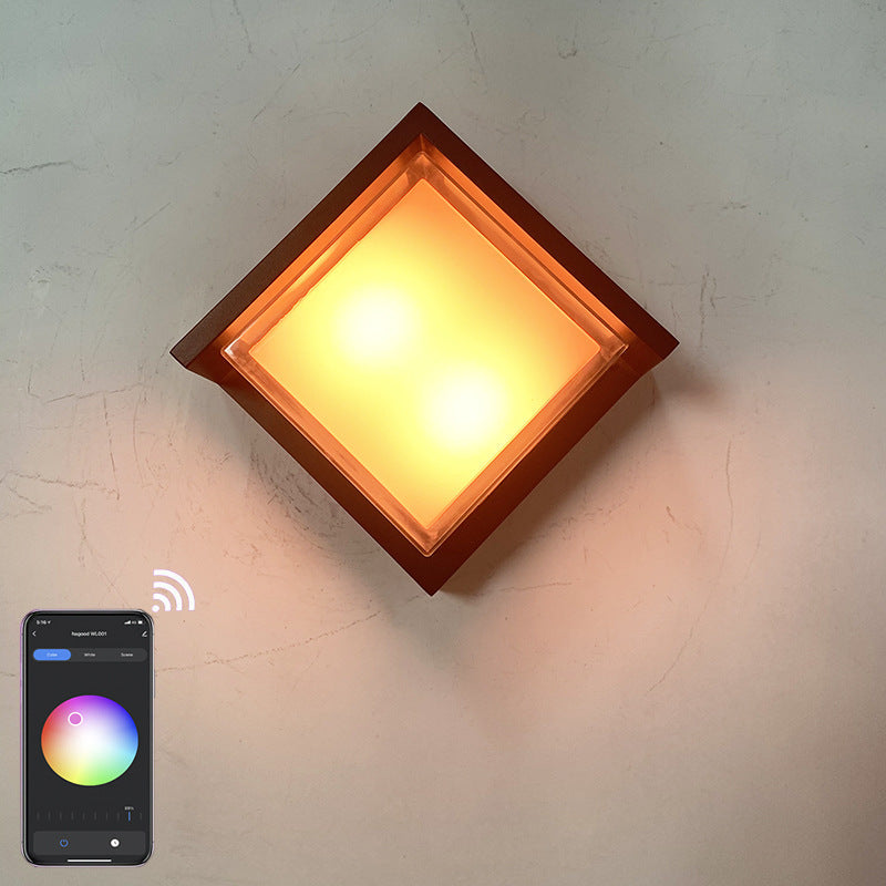 Aluminum Rhombus Smart App Dimming LED Wall Sconce Lamp
