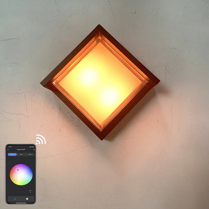 Aluminum Rhombus Smart App Dimming LED Wall Sconce Lamp