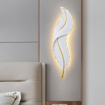Nordic Feather Hardware Resin LED Wall Sconce Lamp