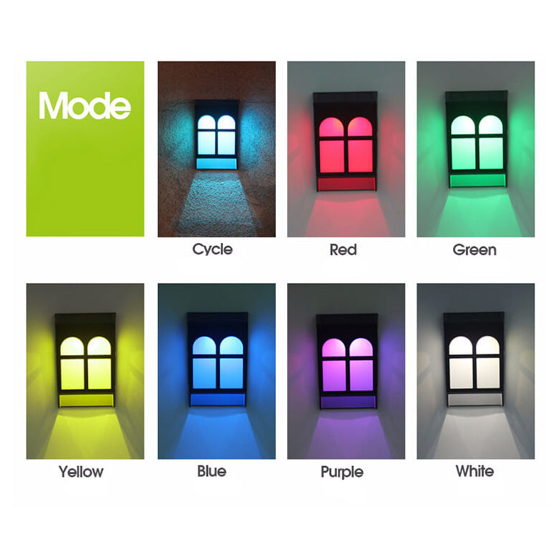 Solar Fence Square RGB Color LED Fence Wall Sconce Lamp