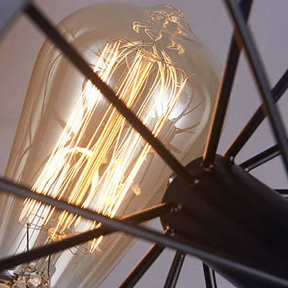 Industrial Round Wheel Iron Glass 1-Light Wall Sconce Lamp