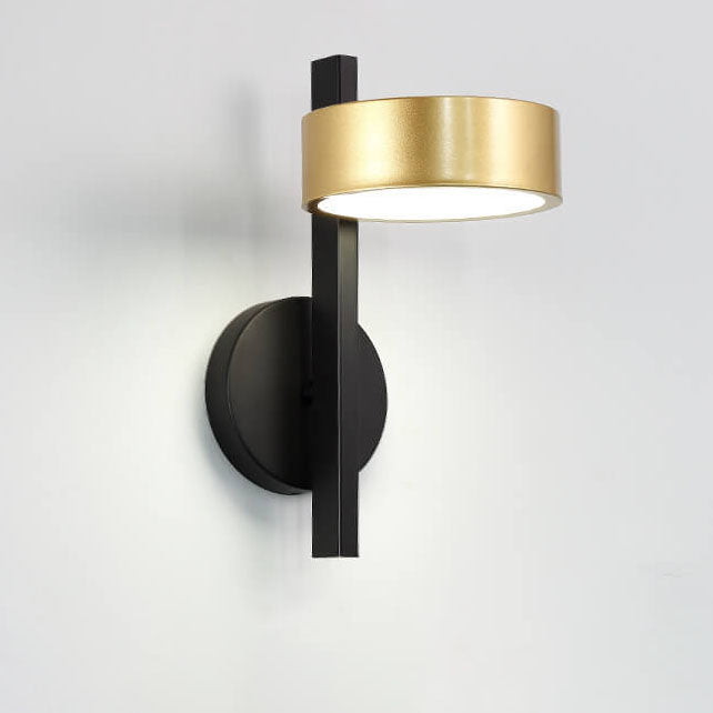 Light Black Gold Iron Round Head LED Wall Sconce Lamp