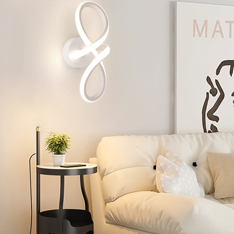 Creative Spiral Ring Iron Silicone LED Wall Sconce Lamp