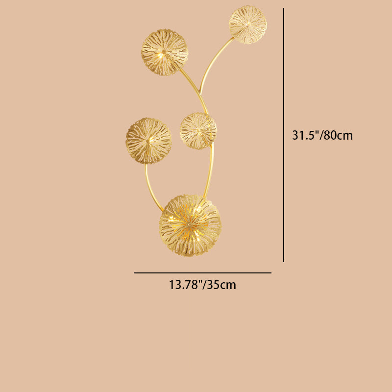 Full Hollow Lotus Leaf Cluster 3/5/7-Light Wall Sconce Lamp