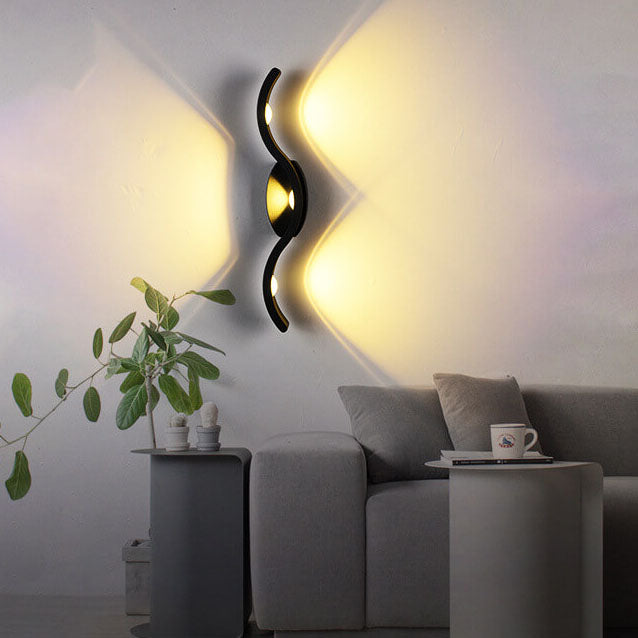 Creative Wave Curve Acrylic Aluminum LED Wall Sconce Lamp