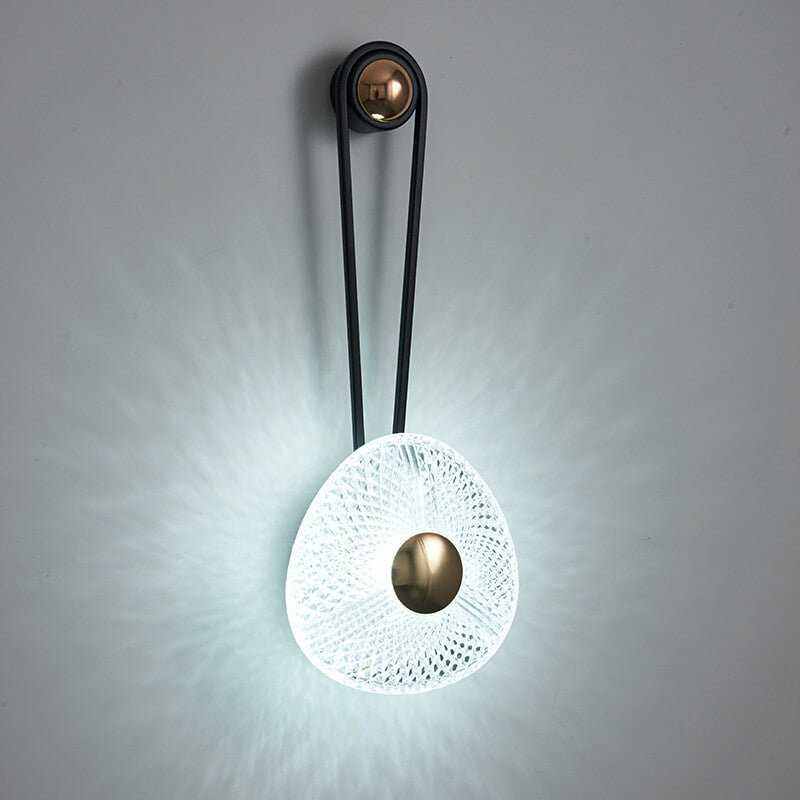 Luxury Round Acrylic Metal Hanging LED Wall Sconce Lamp