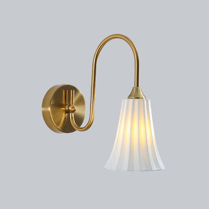 French Ball Ribbed Flower Bud 1-Light Wall Sconce Lamp