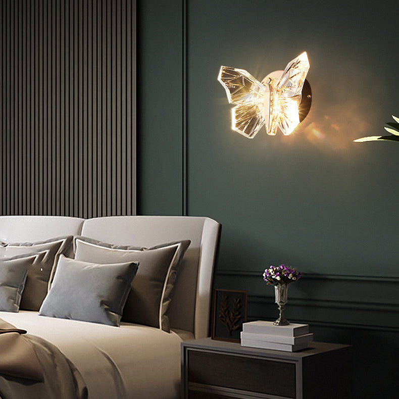Butterfly Hardware Aluminum Acrylic LED Wall Sconce Lamp