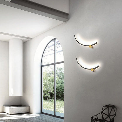 Minimalist Arc Aluminum Strip Acrylic LED Wall Sconce Lamp