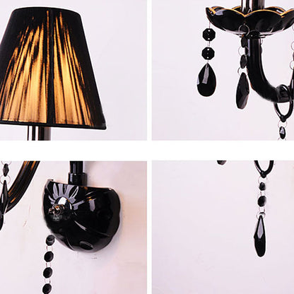 Round Petal Shaped Crystal Glass 1/2 Light Wall Sconce Lamp