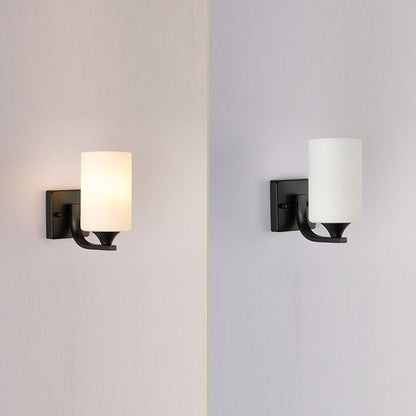 Simplicity Cylinder Iron Glass 1/2 Light Wall Sconce Lamp