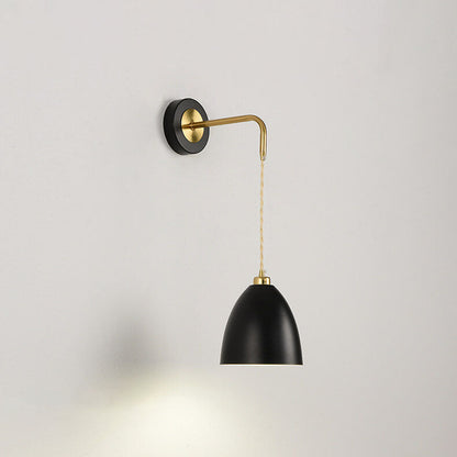 Minimalist Pure Black White Iron 1-Light Wall Sconce Lamp