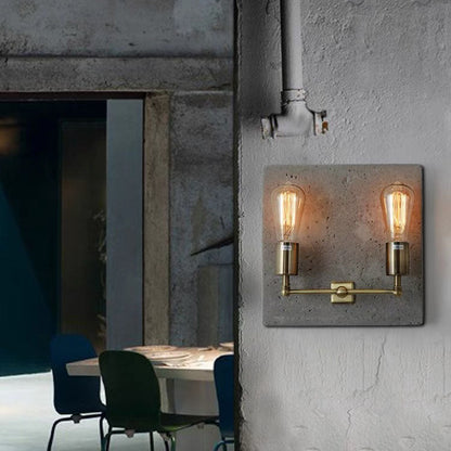 Scandinavian Iron Cement Plaster 2-Light Wall Sconce Lamp