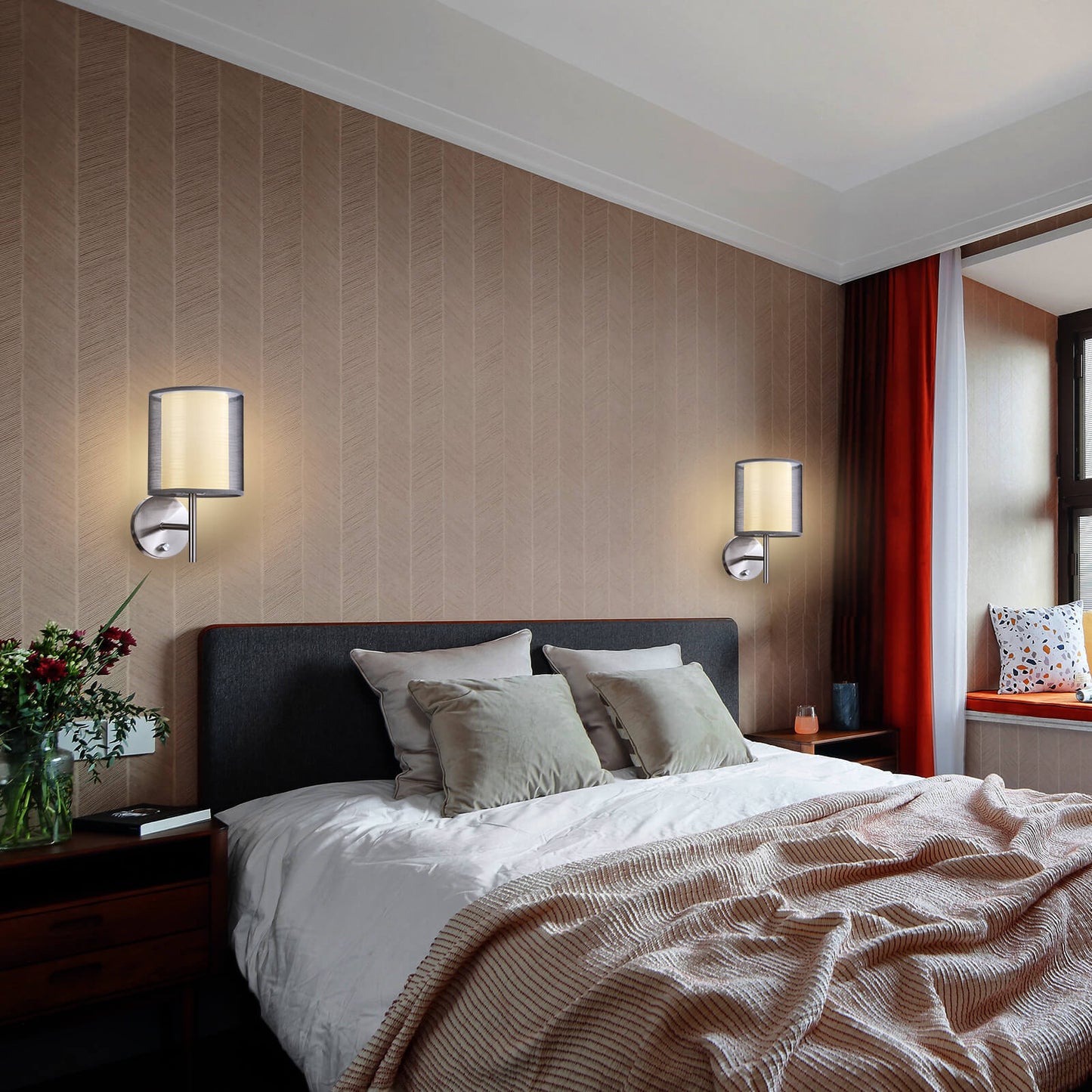 Minimalist Cylinder Iron Gauze 1-Light Wall Sconce Lamp