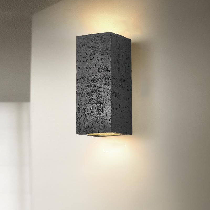 Wabi-sabi Square Column Hand Sculpted LED Wall Sconce Lamp