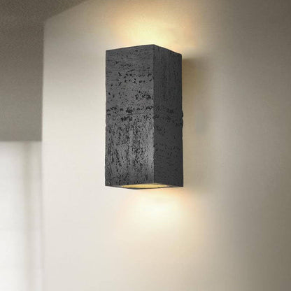 Wabi-sabi Square Column Hand Sculpted LED Wall Sconce Lamp
