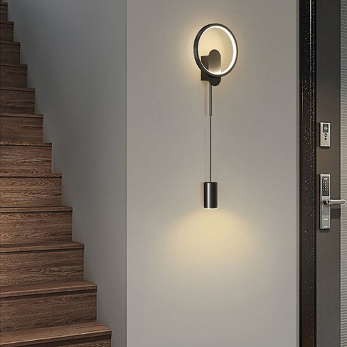 Luxury Wrought Iron Acrylic Cylinder LED Wall Sconce Lamp