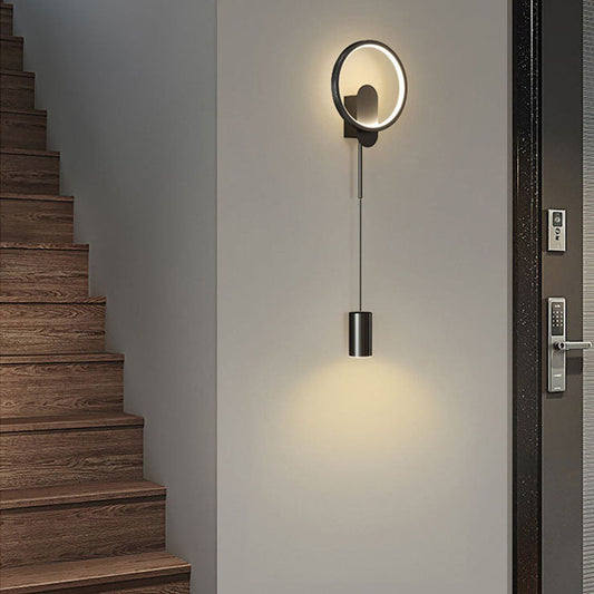Luxury Wrought Iron Acrylic Cylinder LED Wall Sconce Lamp