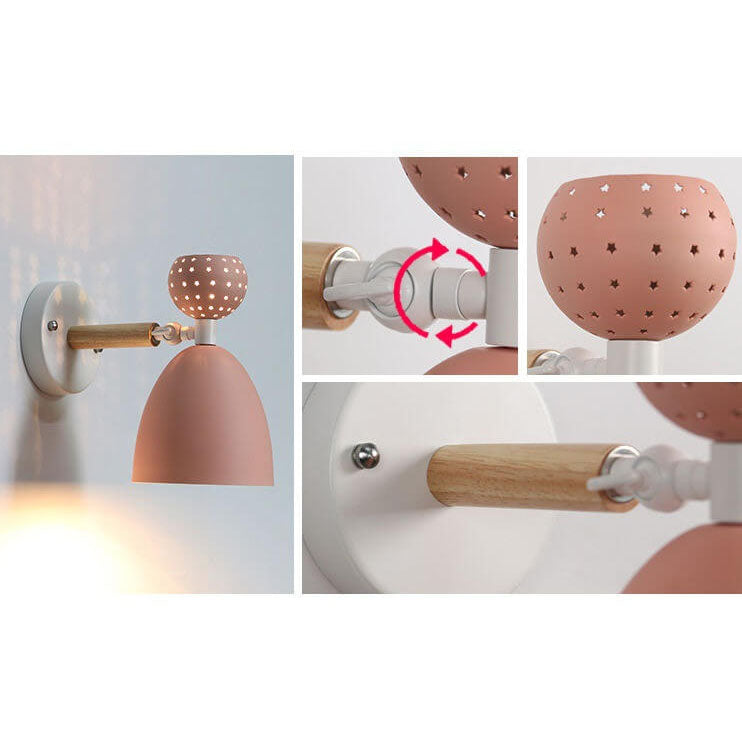 Macaron Solid Color Ironwood 1-Light Wall Sconce Lamp
