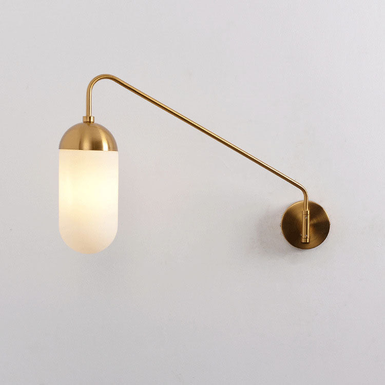 Iron Column 1-Light Swing Arm Long Pole Wall Sconce Lamp
