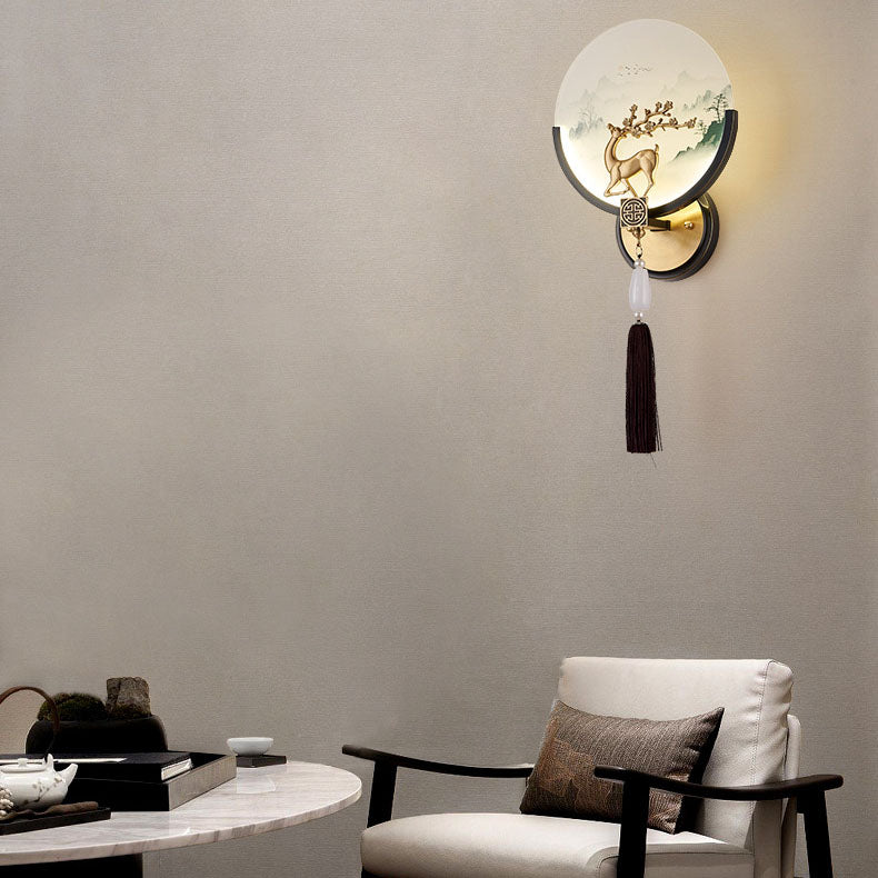 Transitional All Copper Glass Silicone LED Wall Sconce Lamp
