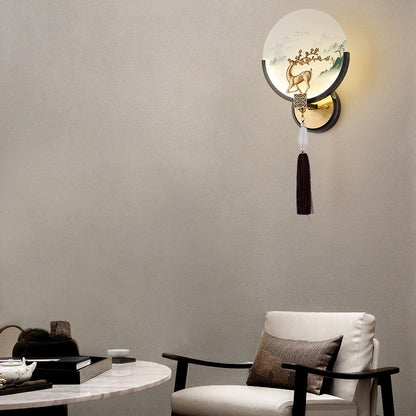 Transitional All Copper Glass Silicone LED Wall Sconce Lamp