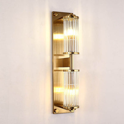 Light Luxury Crystal Strip Square 2-Light Wall Sconce Lamp