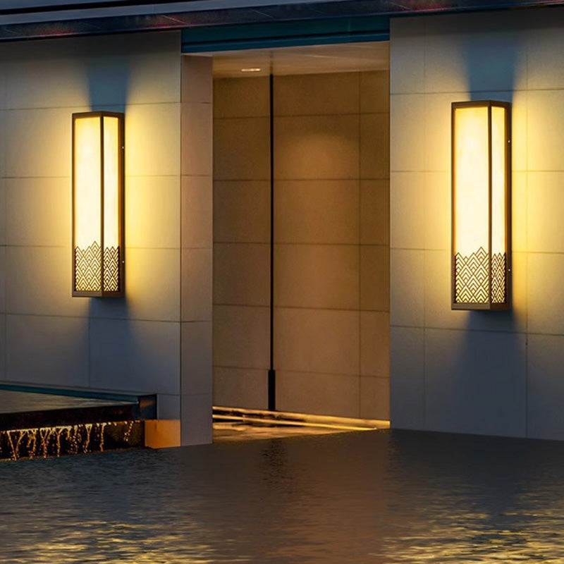 Chinese Imitation Marble Cubic LED Outdoor Wall Sconce Lamp